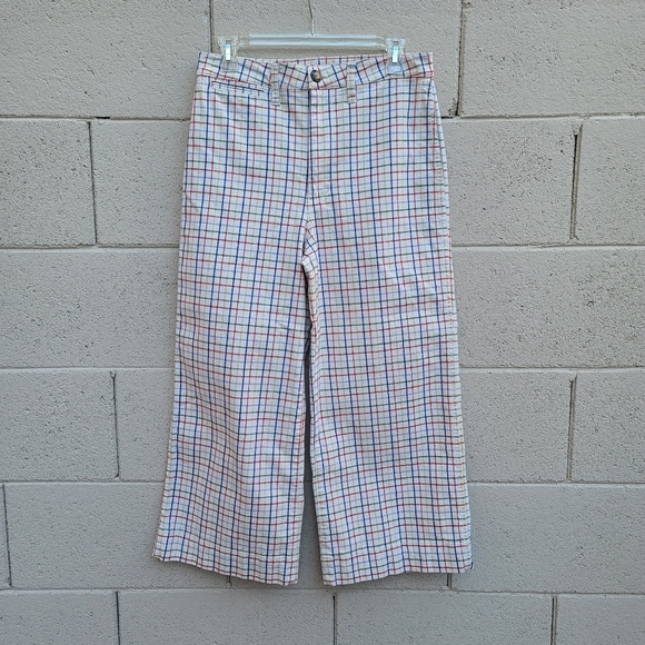 Madewell Emmett Wide-Leg Pants Rainbow Windowpane - Picture 2 of 14